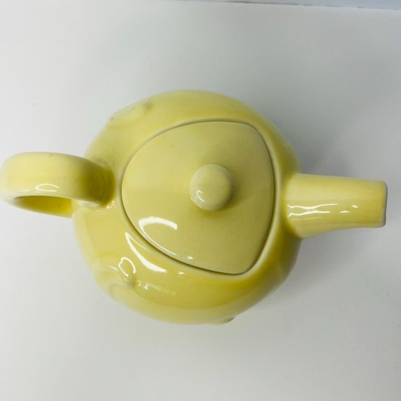 Vintage Coorsite  TeaPot Lid # 902 Pale Yellow 16oz. Glaze Art Deco Shape Swirls - Picture 4 of 13